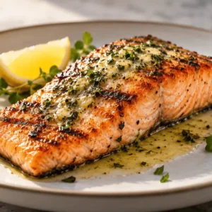 grilled salmon with herb butter